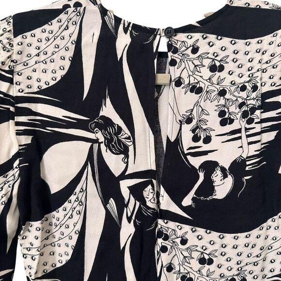 REFORMATION Celeste Mediterranean Print Midi‎ Dress Sz 0 - Picture 3 of 6